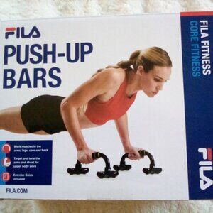 FILA Pair Cushioned Push Up Bar with Exercise Chart🎉